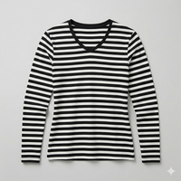 Ringelshirt Schwarz Langarm