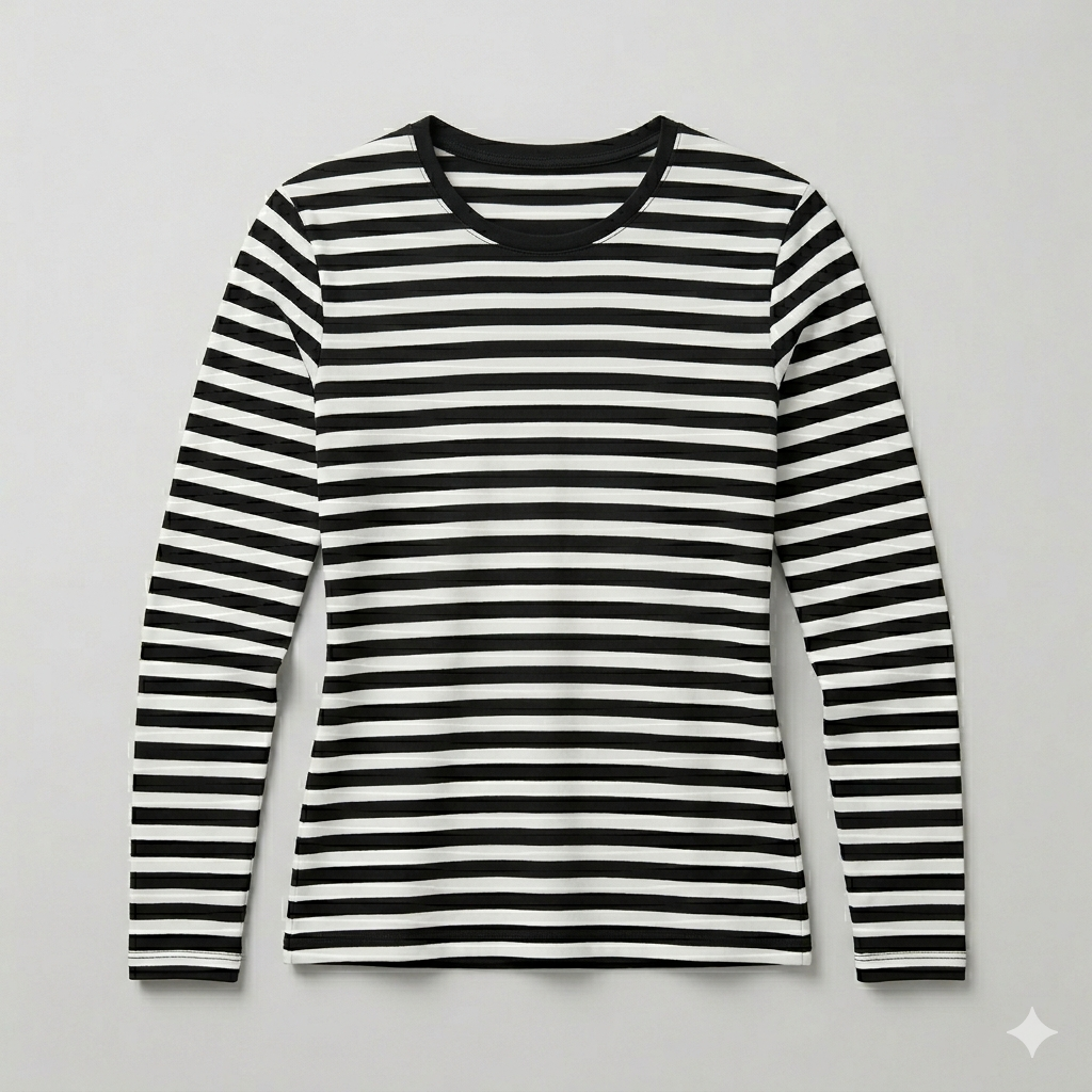 Ringelshirt Schwarz Langarm