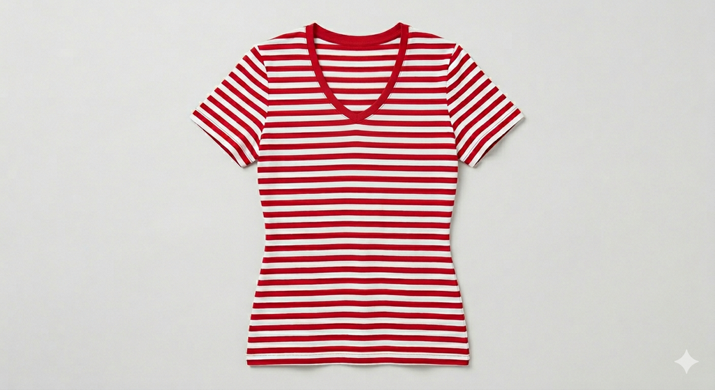 Ringelshirt Rot Kurzarm