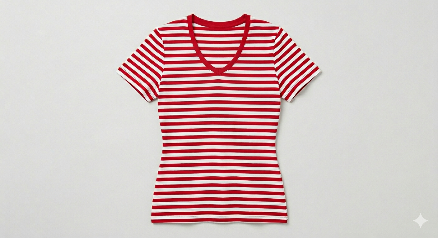 Ringelshirt Rot Kurzarm